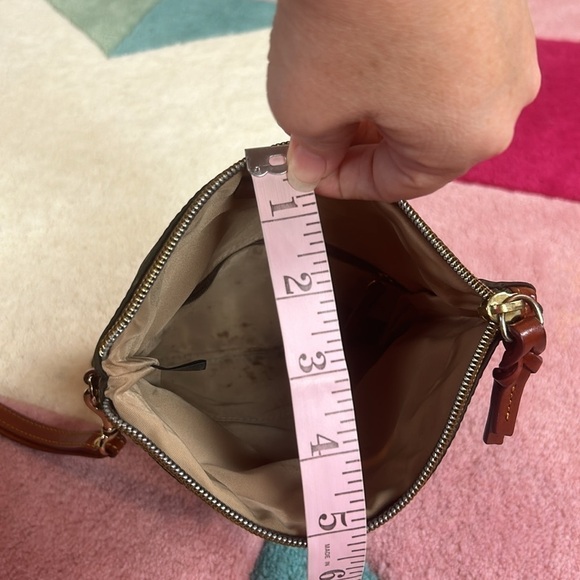 Dooney & Bourke Brown Fold-Over Magnetic Wristlet Bag - Picture 13 of 17